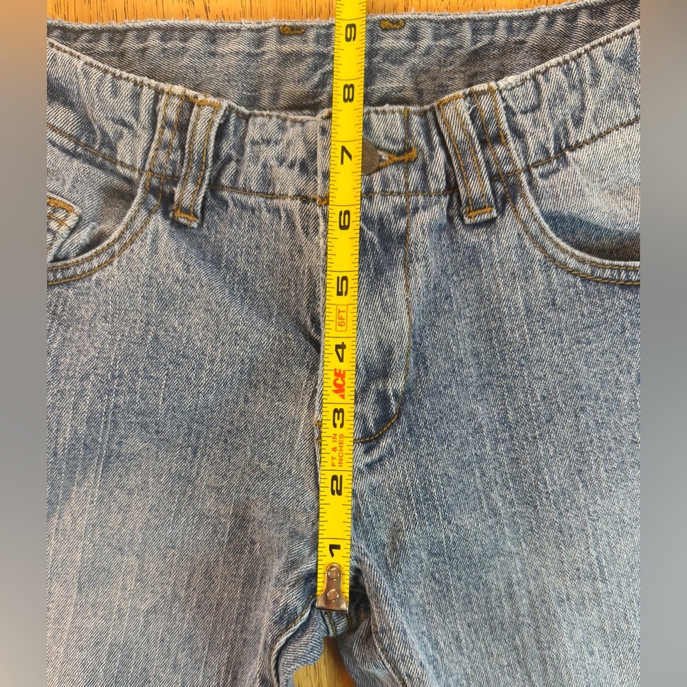 J. GALT Shanghai Denim Jeans Women S (26x32) Blue Flare Low Rise Medium Wash - Picture 6 of 8